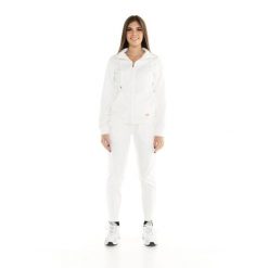 Bluza z zamek błyskawiczny na co dzień na siłownię. Białe bluzy LEONE 1947 APPAREL, m, bez wzorów, z dresówki, sportowe, bez ramiączek, bez kaptura. W wyprzedaży za 191.56 zł.