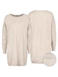 Sublevel Sukienka dzianinowa w kolorze kremowym rozmiar: M/L. Brązowe sukienki Sublevel, l, bez wzorów, z dzianiny, bez kołnierzyka, bez ramiączek, midi. Za 132.05 zł.