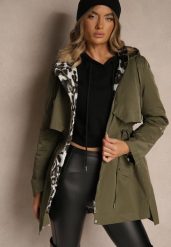 Zielona Kurtka Parka Ozdobiona Sznurkami przy Odpinanym Kapturze Loriballe. Zielone kurtki Renee, na jesień, m, bez wzorów, z jeansu. Za 199.99 zł.