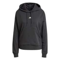 Bluza damska z kapturem adidas Essentials. Czarne bluzy adidas, l, bez wzorów, z bawełny, klasyczne, bez ramiączek, z kapturem. Za 251.60 zł.