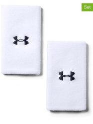 Under Armour Opaski sportowe (2 szt.) w kolorze białym na nadgarstek - dł. 15,2 cm rozmiar: onesize. Białe rękawiczki Under Armour, bez wzorów, z materiału, sportowe. Za 43.95 zł.