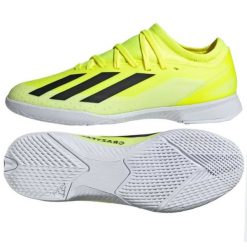 Buty piłkarskie adidas X Crazyfast League In Jr IF0685 żółte. Żółte buty treningowe bez wzorów, z gumy, bez zapięcia, do piłki nożnej. Za 398.42 zł.
