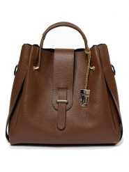 Lucca Baldi Skórzana torebka "Vinci" w kolorze brązowym - 33 x 28 x 13 cm rozmiar: onesize. Brązowe torebki klasyczne Lucca Baldi, bez wzorów, z materiału, przez ramię, bez dodatków. Za 354.10 zł.