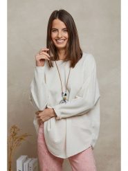 Plume Sweter "Diamond" w kolorze kremowym rozmiar: M. Brązowe swetry Plume, m, bez wzorów, bez ramiączek. Za 132.36 zł.
