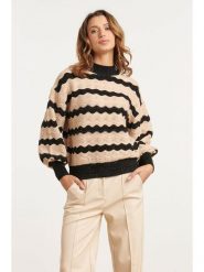 Smashed Lemon Sweter w kolorze beżowym rozmiar: L. Brązowe swetry Smashed Lemon, l, bez wzorów, bez ramiączek. Za 126.99 zł.