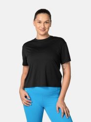 KARI TRAA Koszulka sportowa "Una" w kolorze czarnym rozmiar: L. Czarne t-shirty sportowe Kari Traa, l, bez wzorów, z materiału, bez ramiączek, outdoorowe. Za 106.38 zł.