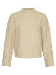 MOSS COPENHAGEN Sweter "Chastine Peggy" w kolorze beżowym rozmiar: M/L. Brązowe swetry Moss Copenhagen, l, bez wzorów, z wełny, bez ramiączek. Za 184.46 zł.