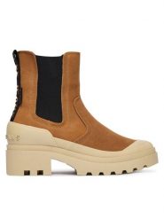 Pepe Jeans Sztyblety Hale Chelsea W PLS500005 Brązowy. Brązowe botki Pepe Jeans, bez wzorów, z jeansu, bez obcasa, na płaskiej podeszwie, bez zapięcia. Za 399.99 zł.