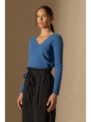 Perfect Cashmere Kaszmirowy sweter w kolorze niebieskim rozmiar: S. Niebieskie swetry Perfect Cashmere, s, bez wzorów, z kaszmiru, bez ramiączek. Za 318.37 zł.