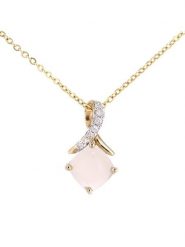 Revoni Złoty naszyjnik z diamentową zawieszką - dł. 46 cm rozmiar: onesize. Żółte naszyjniki Revoni, z materiału, z diamentem, złote. Za 913.99 zł.