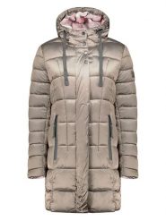 Geographical Norway Płaszcz pikowany "Bulli" w kolorze szarobrązowym rozmiar: L. Brązowe płaszcze Geographical Norway, l, bez wzorów, bez kaptura. Za 203.45 zł.