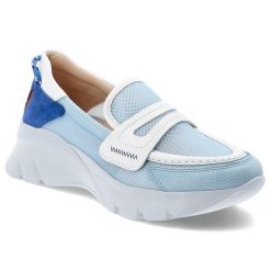 Niebieskie Półbuty Hispanitas Modne Wsuwane Obuwie Damskie. Niebieskie półbuty wsuwane Hispanitas, bez wzorów, z meshu, bez obcasa. Za 599.00 zł.