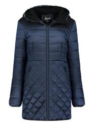 Geographical Norway Płaszcz pikowany "Alison" w kolorze granatowym rozmiar: M. Niebieskie płaszcze Geographical Norway, m, z aplikacjami, bez kaptura. Za 202.50 zł.
