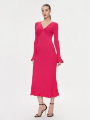 TWINSET Sukienka dzianinowa 241TP3050 Różowy Regular Fit. Czerwone sukienki Twinset, m, bez wzorów, z dzianiny, bez kołnierzyka, bez ramiączek. Za 679.99 zł.