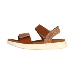 Sandały GEOX D XAND 2S Brązowy. Brązowe sandały Geox, bez wzorów, ze skóry, bez obcasa, bez zapięcia. Za 352.99 zł.