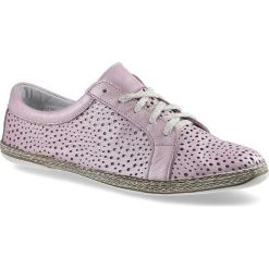 Różowe Espadryle Lemar Damskie Stylowe Obuwie. Czerwone espadryle Lemar, w ażurowe wzory, ze skóry, eleganckie, bez obcasa. Za 179.00 zł.