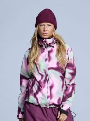 Kurtka narciarska damska - Arty - Ocieplana 2L - Tie-dye różowym i wielokolorowy. Zielone kurtki narciarskie POEDERBAAS, na zimę, l, bez wzorów, z materiału, z kapturem, narciarskie. Za 915.52 zł.