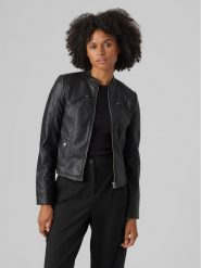 Vero Moda Kurtka z imitacji skóry Favodona 10288555 Czarny Regular Fit. Czarne kurtki Vero Moda, m, bez wzorów, ze skóry, bez kaptura. Za 189.99 zł.