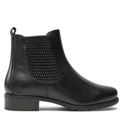 Botki Josef Seibel. Czarne botki Josef Seibel, bez wzorów, bez obcasa, na płaskiej podeszwie, bez zapięcia. Za 399.99 zł.