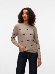Vero Moda Sweter w kolorze beżowym rozmiar: L. Brązowe swetry Vero Moda, l, bez wzorów, bez ramiączek. Za 69.91 zł.