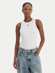 HUGO Body Dasiel 50545196 Biały Slim Fit. Białe body i gorsety Hugo, bez wzorów, z syntetyku, bez ramiączek. Za 399.99 zł.