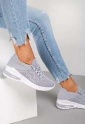 Szare Buty Sportowe Philone. Szare buty sportowe lifestyle Renee, bez wzorów, z jeansu, bez zapięcia, do biegania. W wyprzedaży za 39.99 zł.