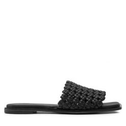 Klapki Calvin Klein. Czarne klapki Calvin Klein, bez wzorów, bez obcasa, bez zapięcia. Za 359.99 zł.