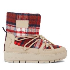 Śniegowce Tommy Hilfiger. Brązowe śniegowce Tommy Hilfiger, bez wzorów, bez zapięcia. Za 1,039.00 zł.