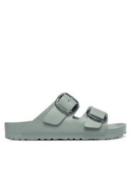 Birkenstock Klapki Arizona Stealth Buckle 1031301 Zielony. Zielone klapki Birkenstock, bez wzorów, z syntetyku, bez obcasa, bez zapięcia. Za 279.99 zł.