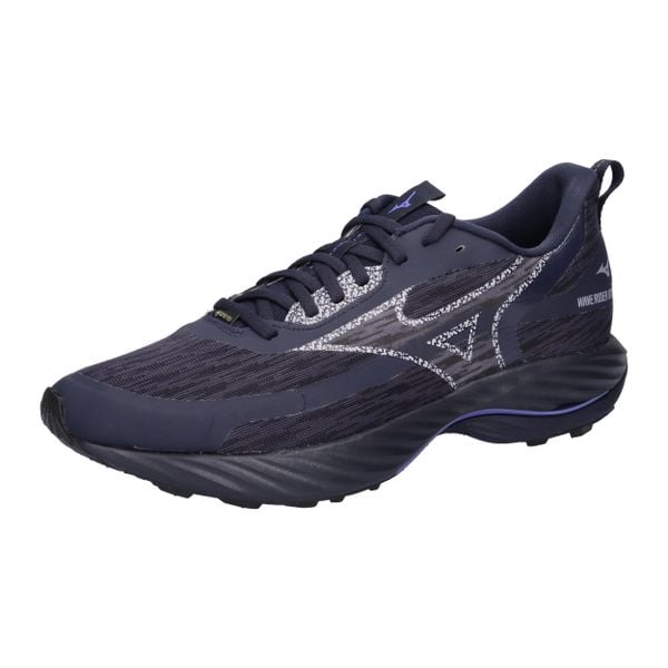 Buty do biegania damskie Mizuno Wave Rider GTX 3. Niebieskie buty do biegania Mizuno, bez wzorów, z gore-texu, bez zapięcia, do biegania, mizuno wave, gore-tex. Za 429.99 zł.