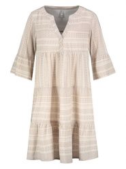Sublevel Sukienka w kolorze beżowym rozmiar: XL. Brązowe sukienki Sublevel, xl, bez wzorów, z wiskozy, bez kołnierzyka, bez ramiączek, midi. Za 86.99 zł.