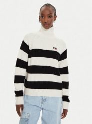 Tommy Jeans Golf Badge DW0DW19914 Czarny Regular Fit. Czarne swetry Tommy Jeans, s, bez wzorów, z jeansu, bez ramiączek. Za 289.99 zł.