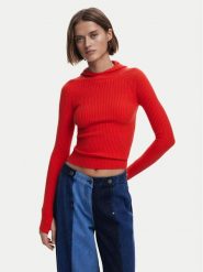 Desigual Sweter 25SWJF19 Czerwony Slim Fit. Czerwone swetry Desigual, xl, bez wzorów, z syntetyku, bez ramiączek. Za 319.99 zł.