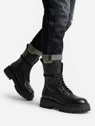 G-Star Raw Trzewiki EO-GEDIZ-8090-25 Czarny. Czarne botki G-Star, bez wzorów, ze skóry, retro, bez obcasa, na płaskiej podeszwie, bez zapięcia. Za 479.99 zł.