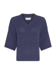 MOSS COPENHAGEN Sweter "Hannalie" w kolorze granatowym rozmiar: S/M. Niebieskie swetry Moss Copenhagen, m, bez wzorów, z bawełny, bez ramiączek. Za 149.66 zł.