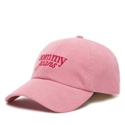 Czapka z daszkiem Tommy Jeans. Czerwone czapki z daszkiem Tommy Jeans, bez wzorów, z jeansu. Za 104.99 zł.