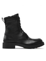 Simple Botki SL-50-02-000099 Czarny. Czarne botki Simple, bez wzorów, ze skóry, bez obcasa, na płaskiej podeszwie, bez zapięcia. Za 269.99 zł.