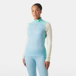 Bluza damska z zamkiem 1/2 Helly Hansen Lifa Midw. Niebieskie bluzy Helly Hansen, bez wzorów, z wełny, bez kaptura. Za 434.50 zł.