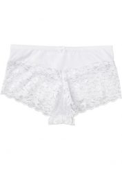 Figi panty z wysokim stanem i koronką. Białe figi bonprix, bez wzorów, z koronki, z podwyższonym stanem. Za 54.99 zł.