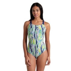 Strój Kąpielowy Arena Zebra Stripes Swim Pro Back – Wielokolorowy – Rozmiar 42. Niebieskie stroje jednoczęściowe Arena, bez wzorów, sportowe. Za 279.25 zł.