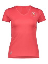 Asics Koszulka sportowa "Marathon Favorite" w kolorze czerwonym rozmiar: S. Czerwone t-shirty sportowe ASICS, s, bez wzorów, z materiału, bez ramiączek, outdoorowe. Za 60.73 zł.
