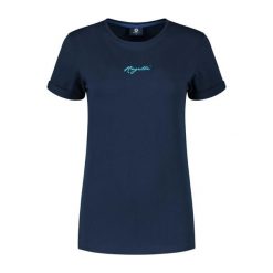Koszulka damska Rogelli Logo. Niebieskie t-shirty sportowe Rogelli, l, bez wzorów, z bawełny, bez ramiączek, do biegania. Za 192.80 zł.