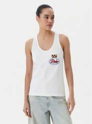 PINKO Top Noel 105269 A2ME Biały Regular Fit. Białe topy Pinko, l, bez wzorów, z bawełny, bez kołnierzyka, bez ramiączek. Za 519.99 zł.