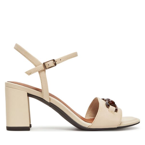 Sandały Tamaris. Brązowe sandały Tamaris, bez wzorów, bez obcasa, na słupku, bez zapięcia. Za 279.99 zł.