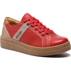 Półbuty LASOCKI WI23-CARACAS-05. Czerwone półbuty wsuwane Lasocki, bez wzorów, z nubiku, bez obcasa. Za 149.99 zł.