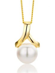 Diamant Exquis Złoty naszyjnik z zawieszką - dł. 45 cm rozmiar: onesize. Białe naszyjniki Diamant Exquis, z materiału, z perłą, złote. Za 1,087.99 zł.