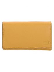 DOUBLE-D Skórzany portfel w kolorze żółtym - 16 x 9 x 3 cm rozmiar: onesize. Żółte portfele DOUBLE D, bez wzorów, z materiału. Za 109.26 zł.