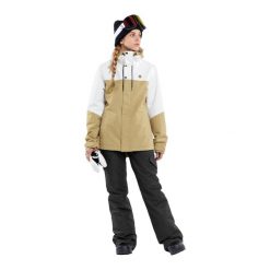 Kurtka snowboardowa damska Volcom Bolt Ins. Brązowe kurtki narciarskie Volcom, na zimę, s, bez wzorów, bez kaptura, narciarskie. W wyprzedaży za 769.65 zł.