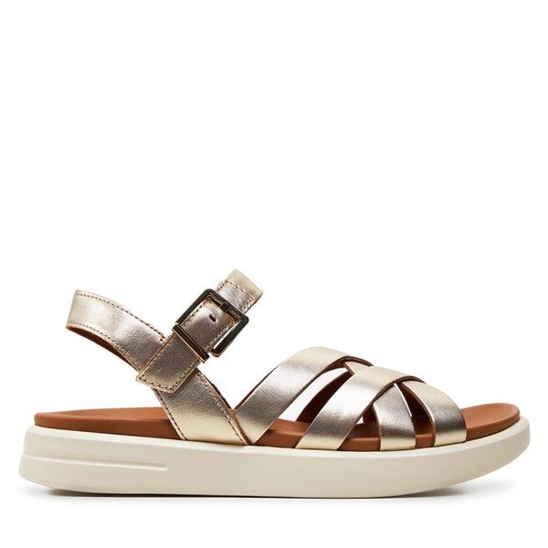 Sandały Geox. Żółte sandały Geox, bez wzorów, bez obcasa, na płaskiej podeszwie, bez zapięcia. Za 379.99 zł.