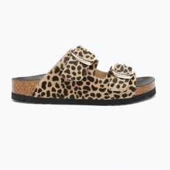 Klapki damskie Scholl Noelle Pony Leather. Brązowe klapki Scholl, bez wzorów, z materiału, bez obcasa, bez zapięcia. Za 636.80 zł.